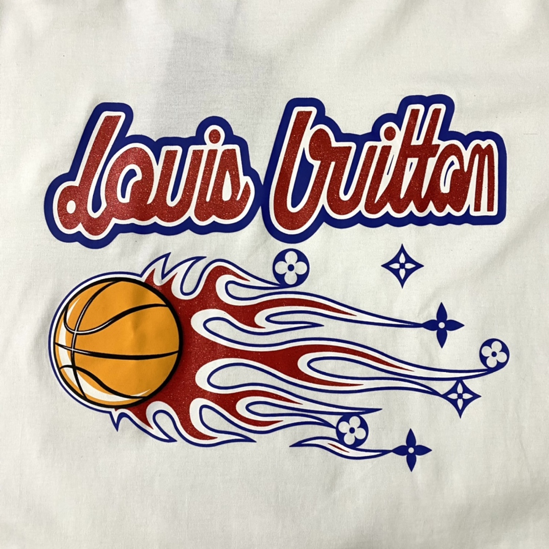 L design  Basketball Fire with Big Logo Printed Fashion and Sports Unisex T-shirt