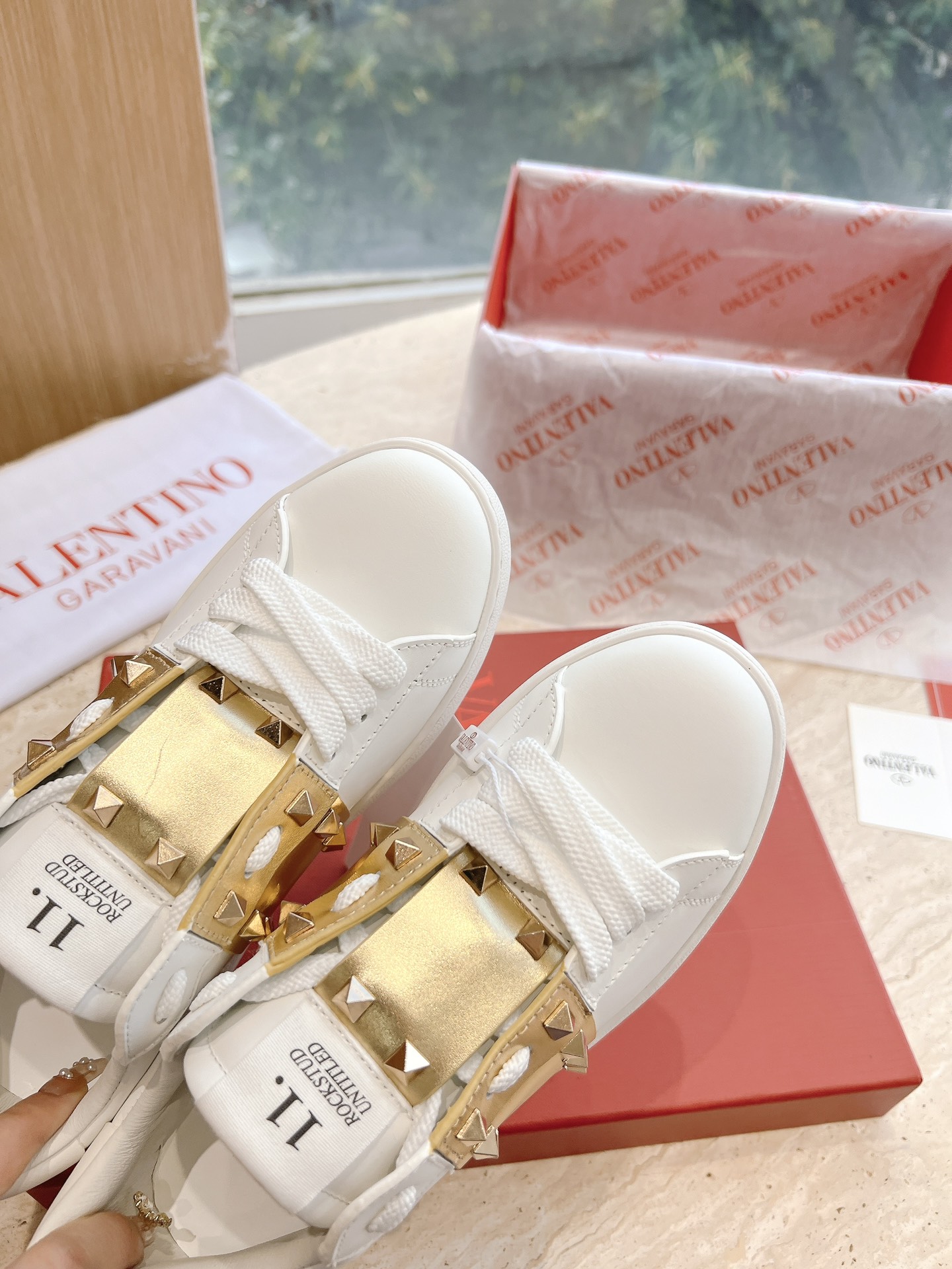 VALENTINO Women's OPEN DISCO Calfskin Sneakers