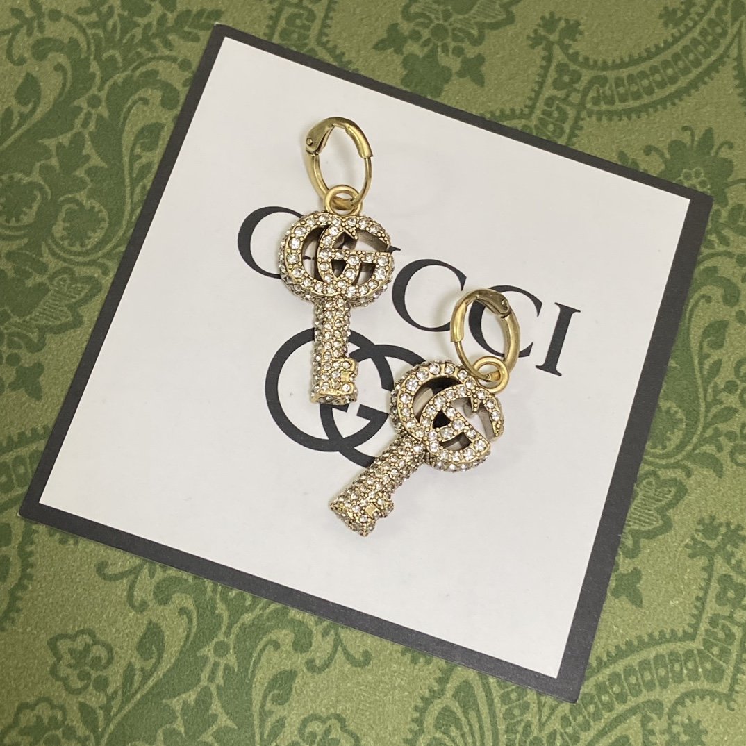 G design crystal key earrings