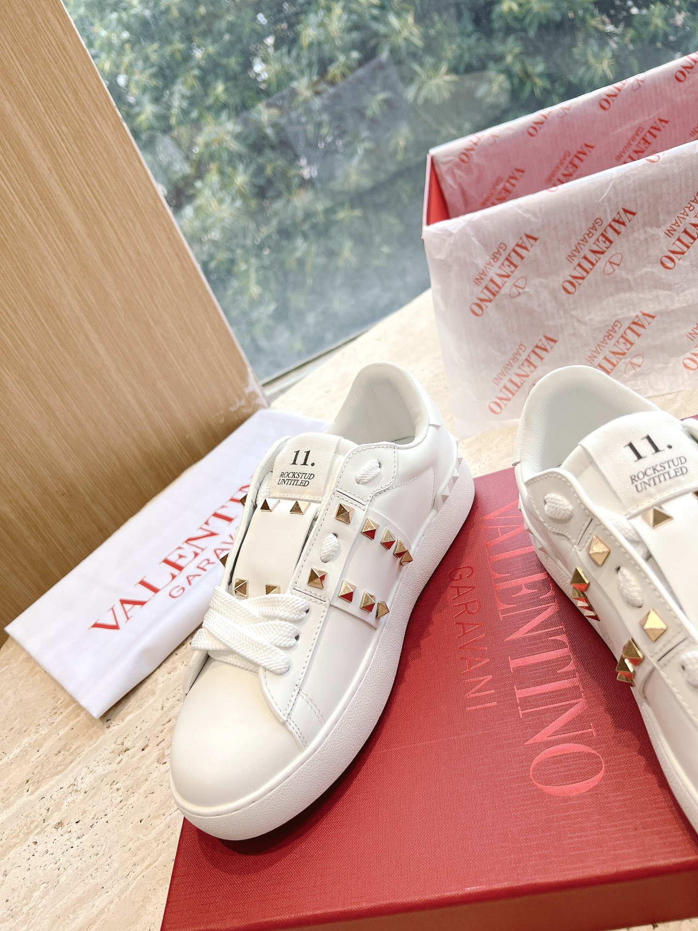 VALENTINO Women's OPEN DISCO Calfskin Sneakers