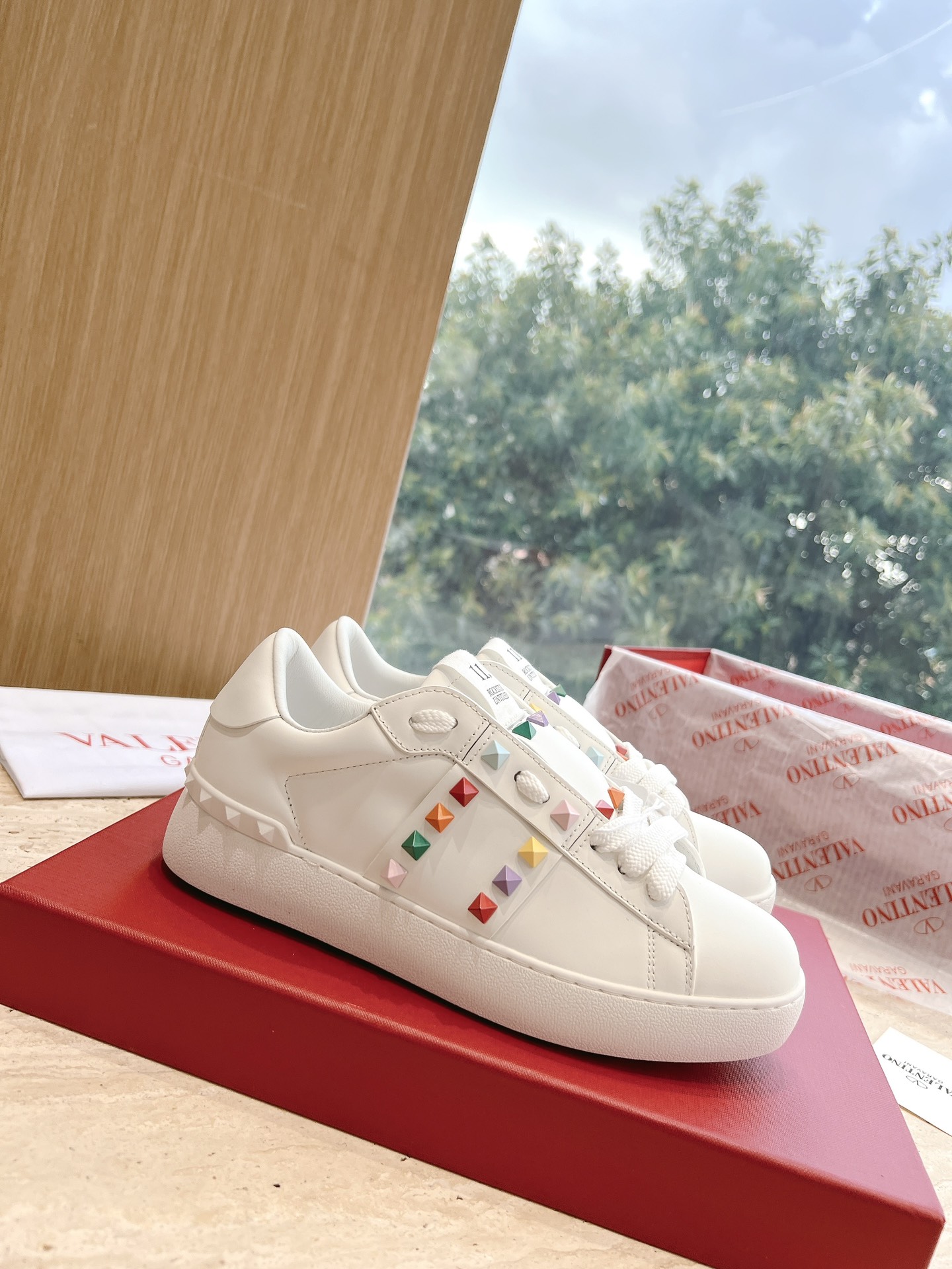 VALENTINO Women's OPEN DISCO Calfskin Sneakers