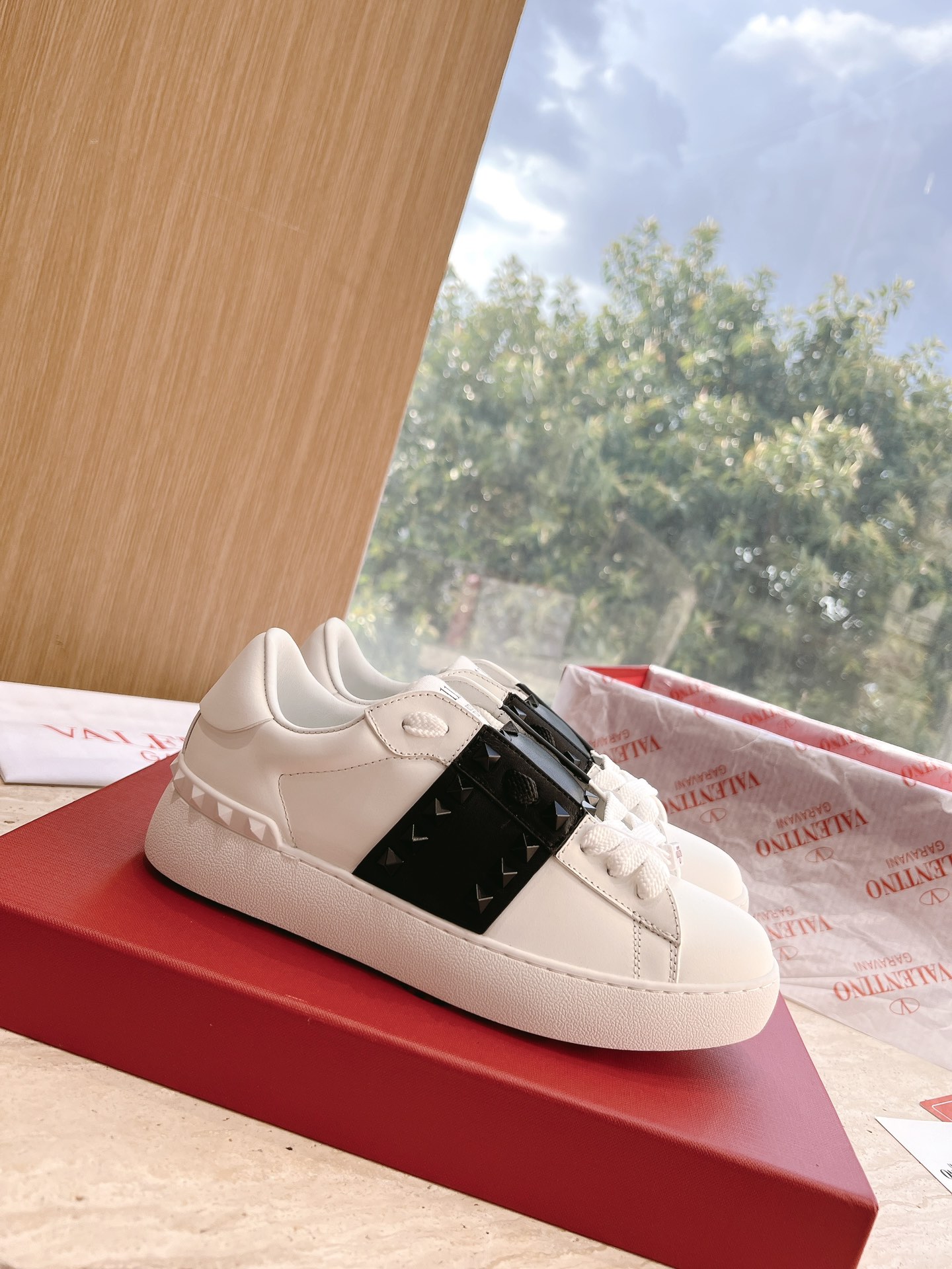 VALENTINO Women's OPEN DISCO Calfskin Sneakers