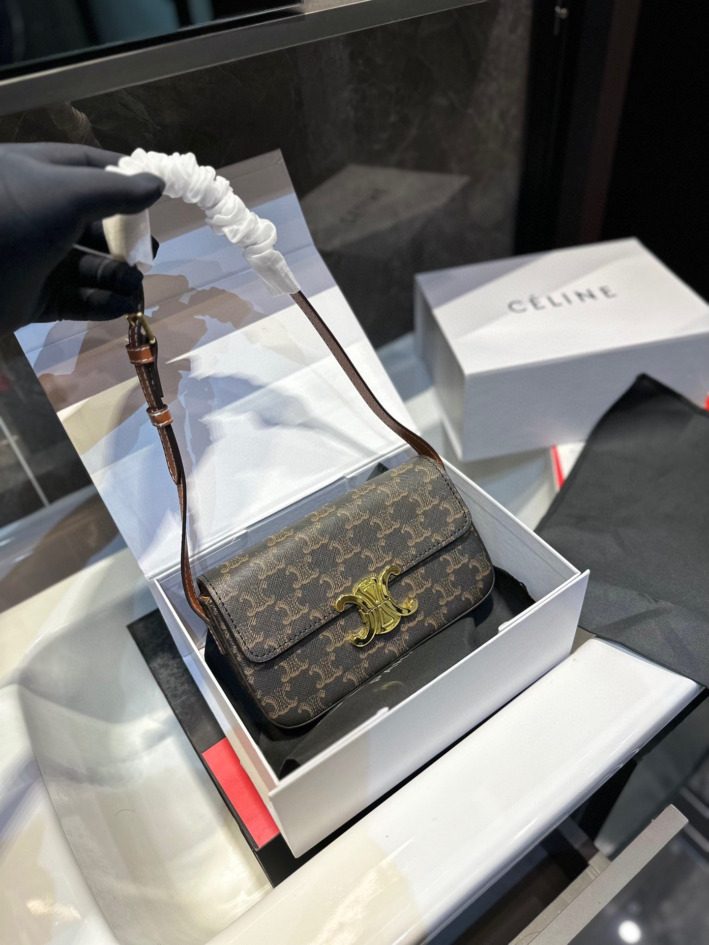 C logo  new underarm bag retro commuter Box handbag