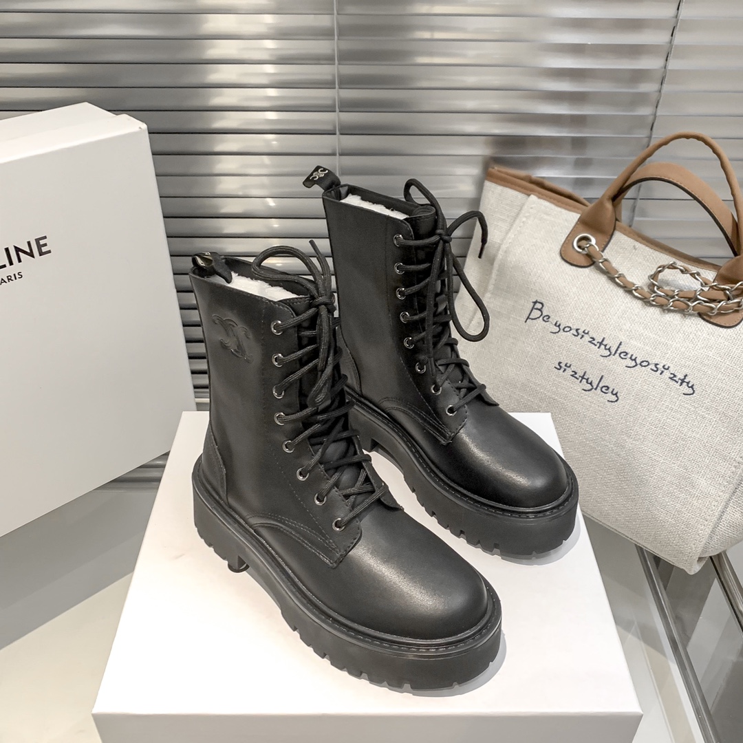 C logo  new thick-soled short boots