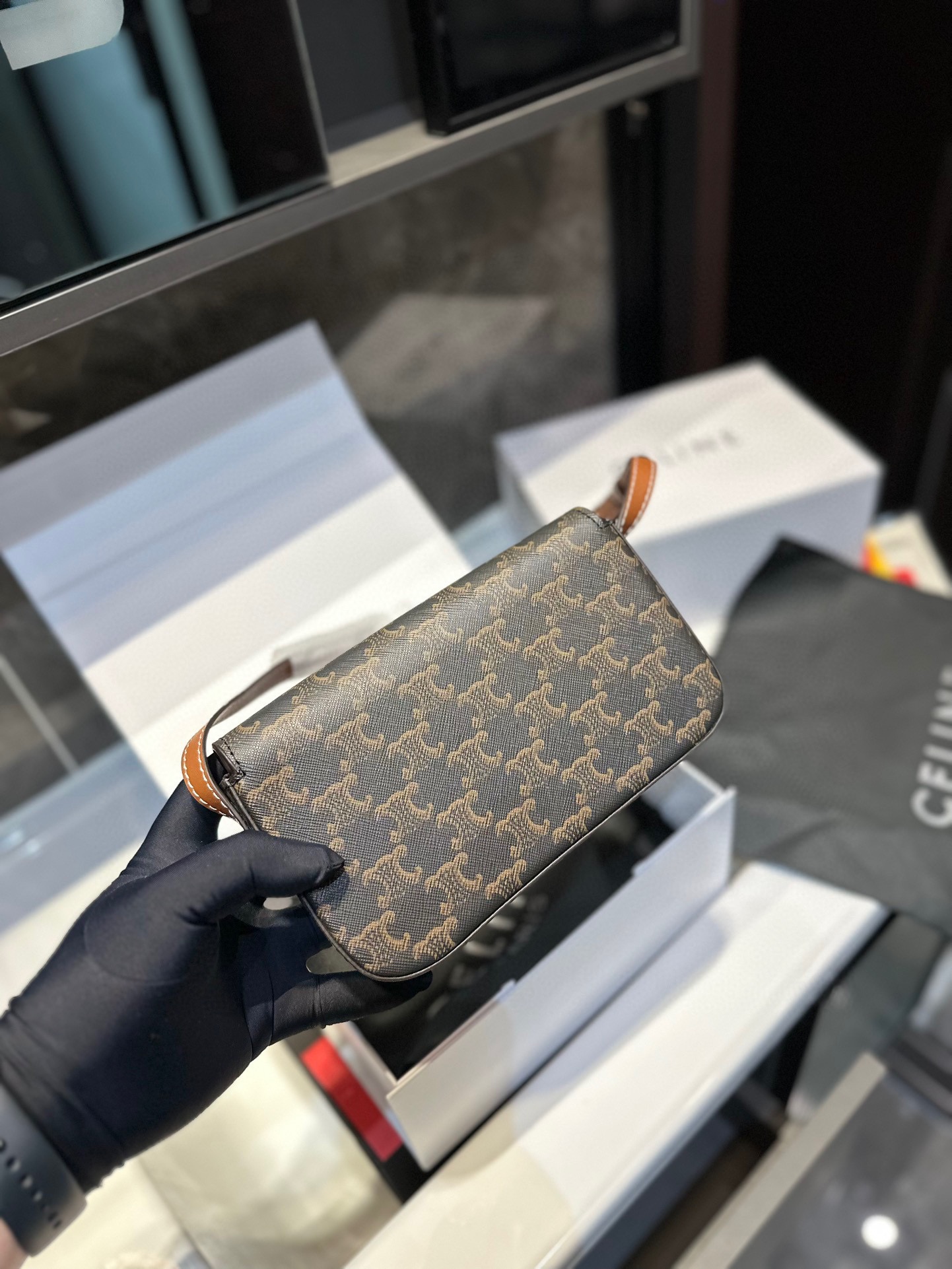 C logo  new underarm bag retro commuter Box handbag