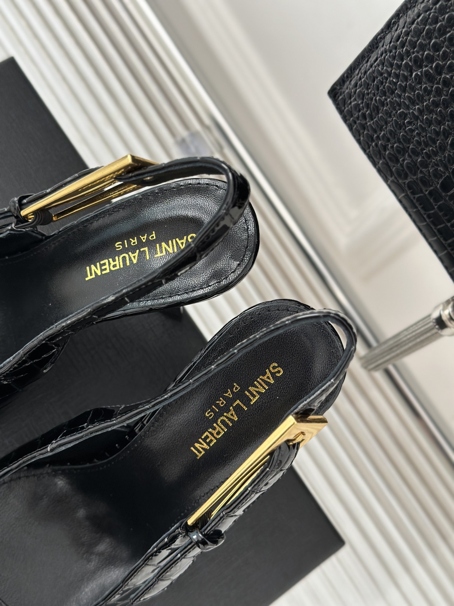 Saint Lauren*Y style 24ss new runway heeled pointed toe sandals