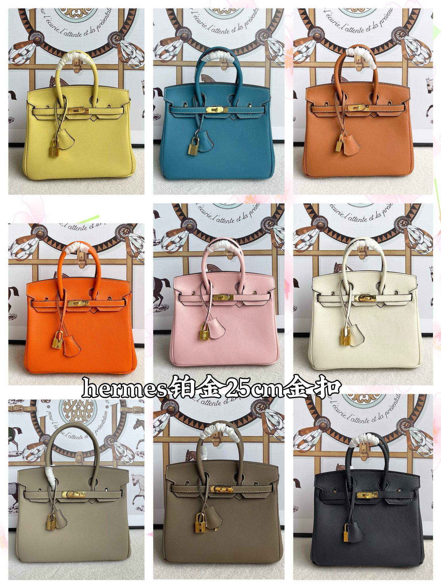 H Design Classic Birkin handbag Togo Cowhide