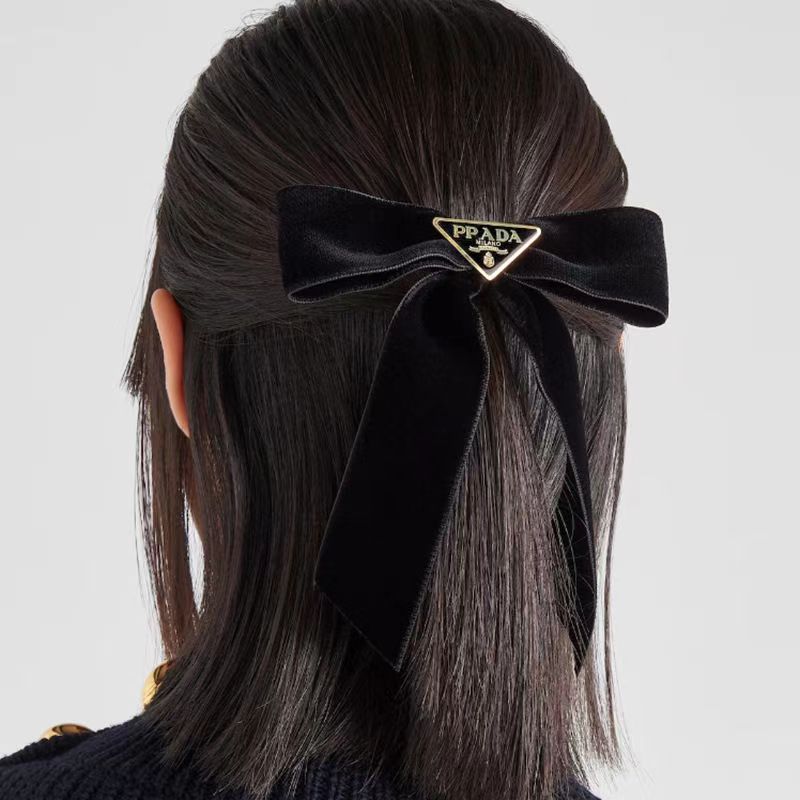 P design Classic Metal logo Bow hairband Hair accessories
