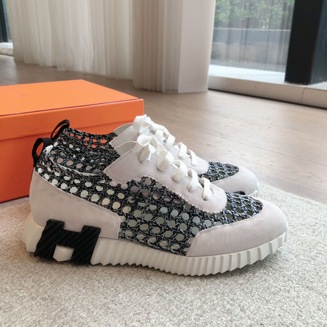 Hermes Limited edition hollow hand-woven women sneakers