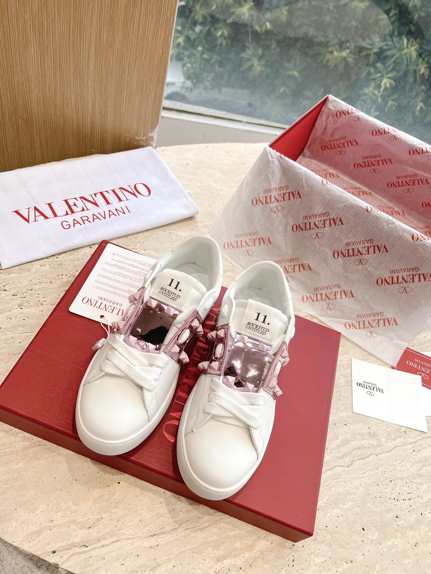 VALENTINO Women's OPEN DISCO Calfskin Sneakers