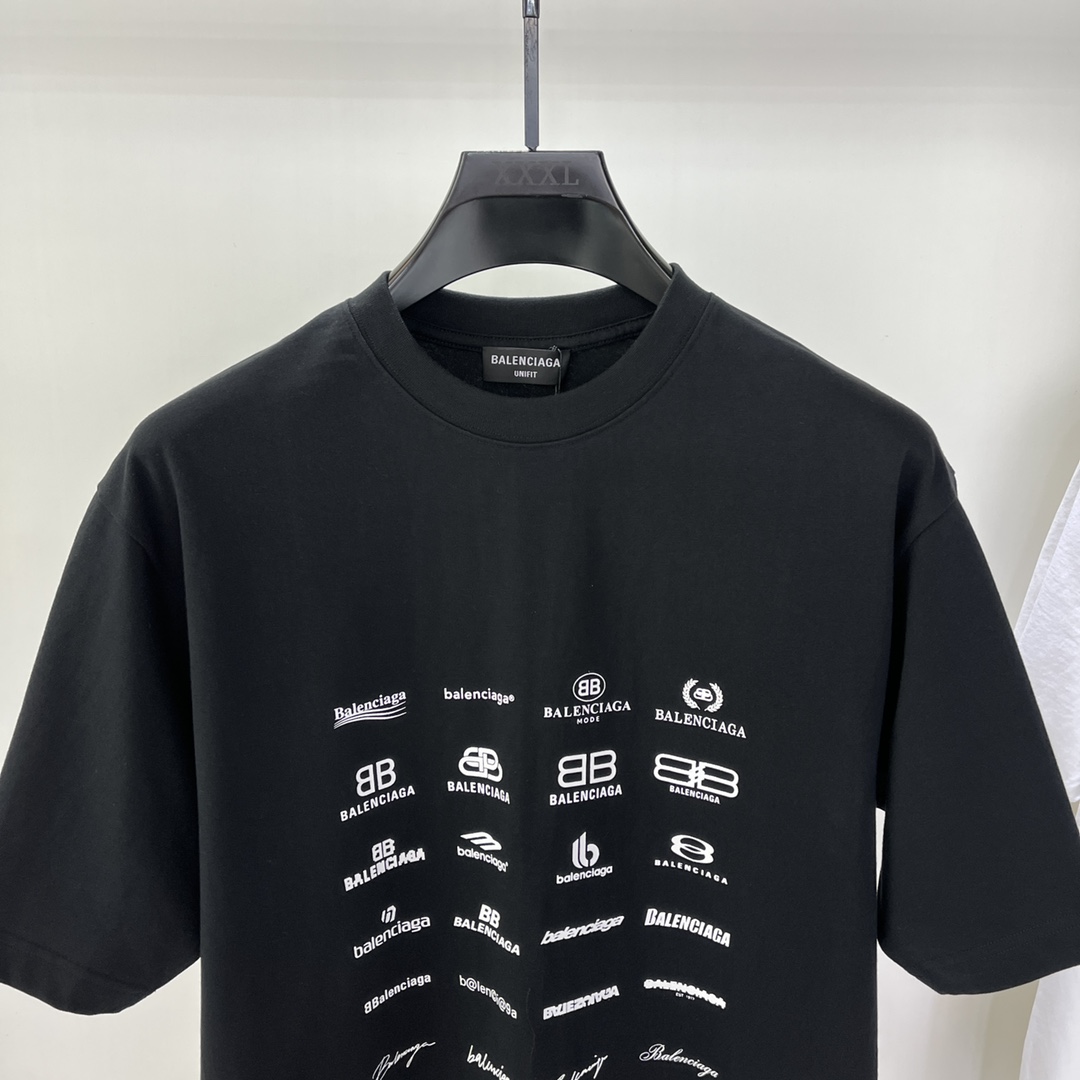 Balenciage 2023 Summer Round Collar Breathable Women and Men T-shirt