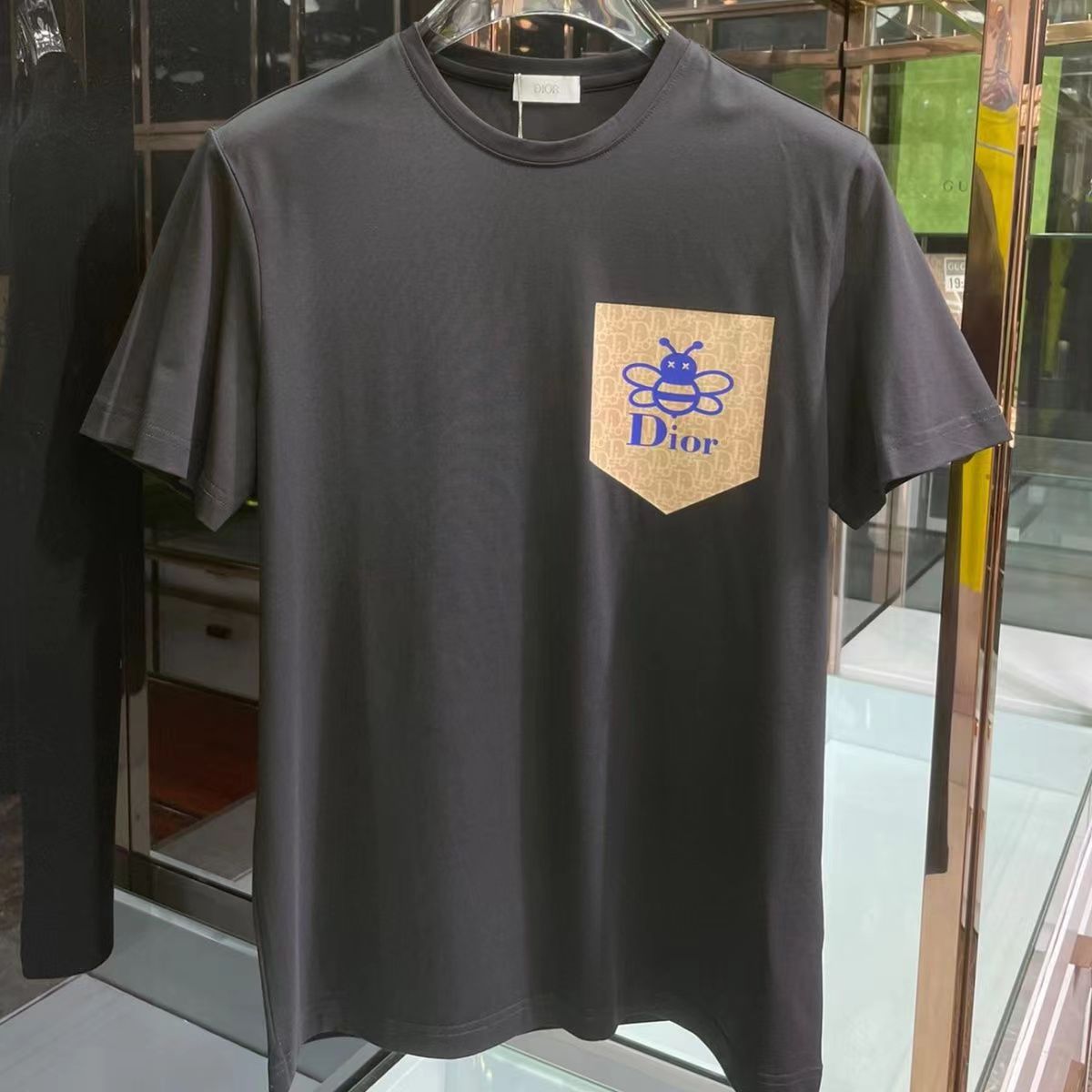 D designSummer Cute Bee Printed Round Collar Unisex Cotton Leisure T-shirt