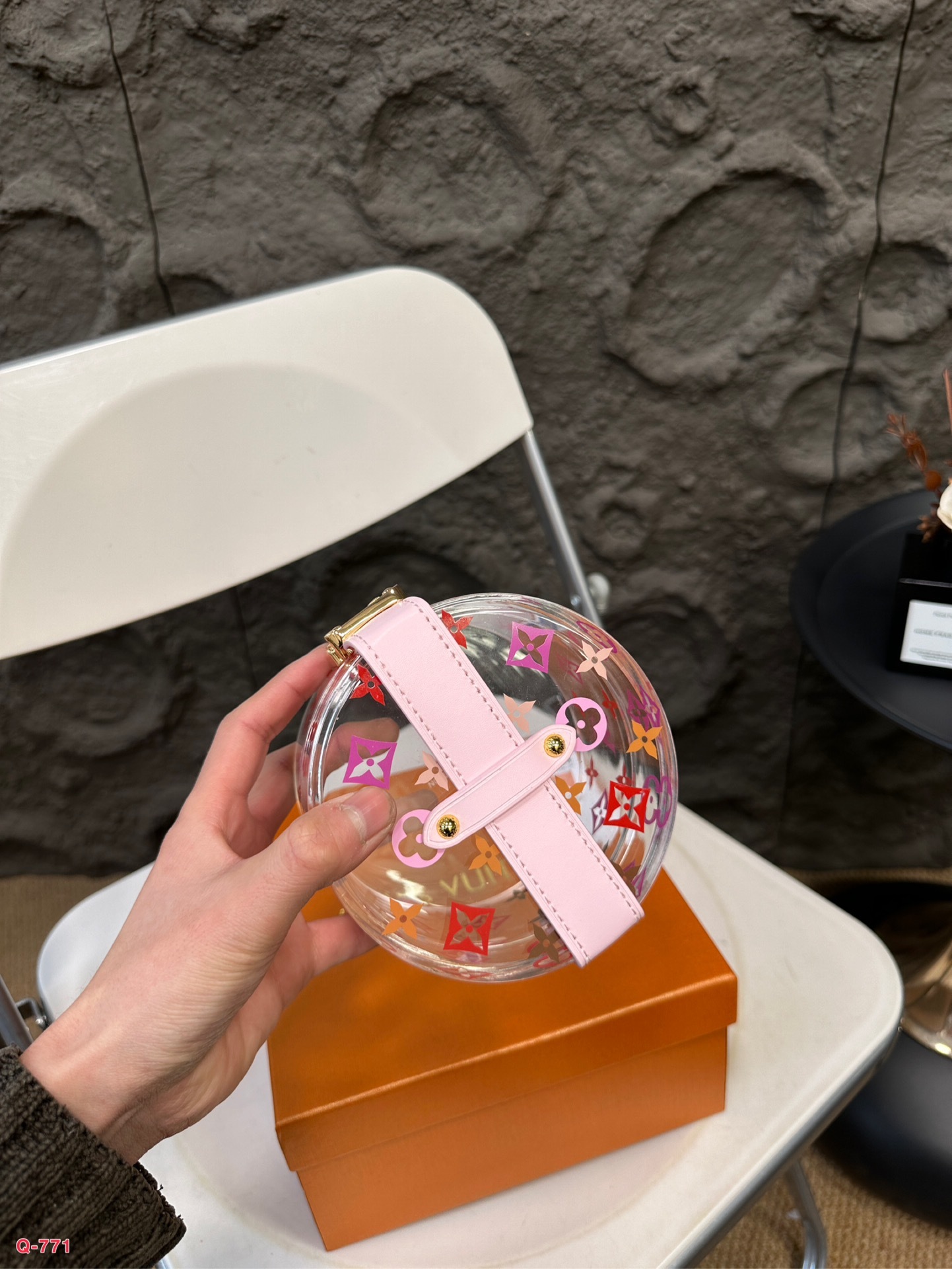 L design transparent acrylic box bag