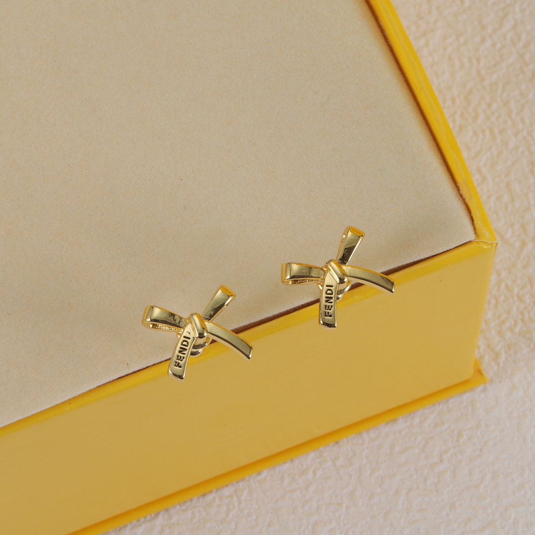 F design  fashion bow earrings