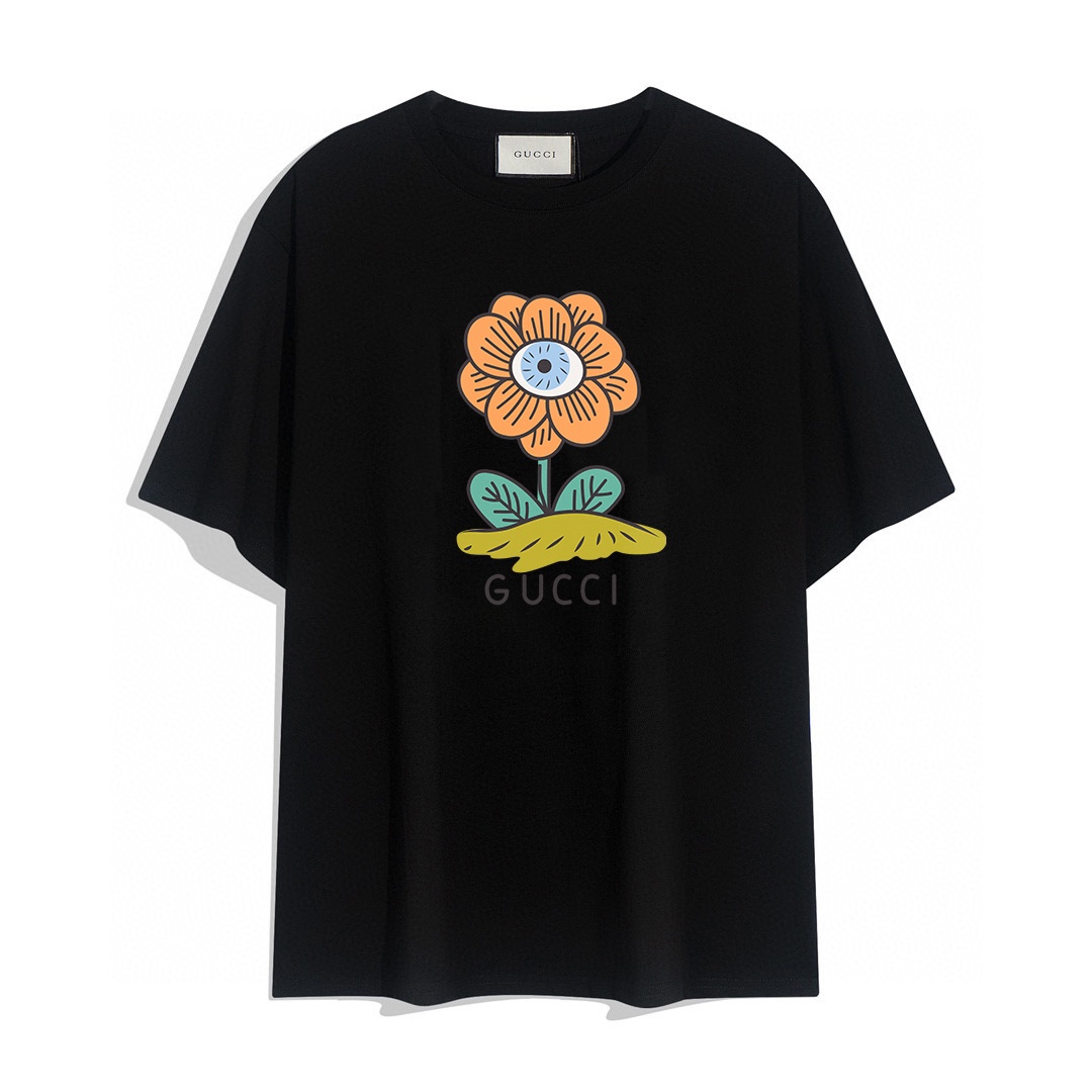 D designSummer Flower Printed Cotton 100 Percent Unisex Leisure T-shirt