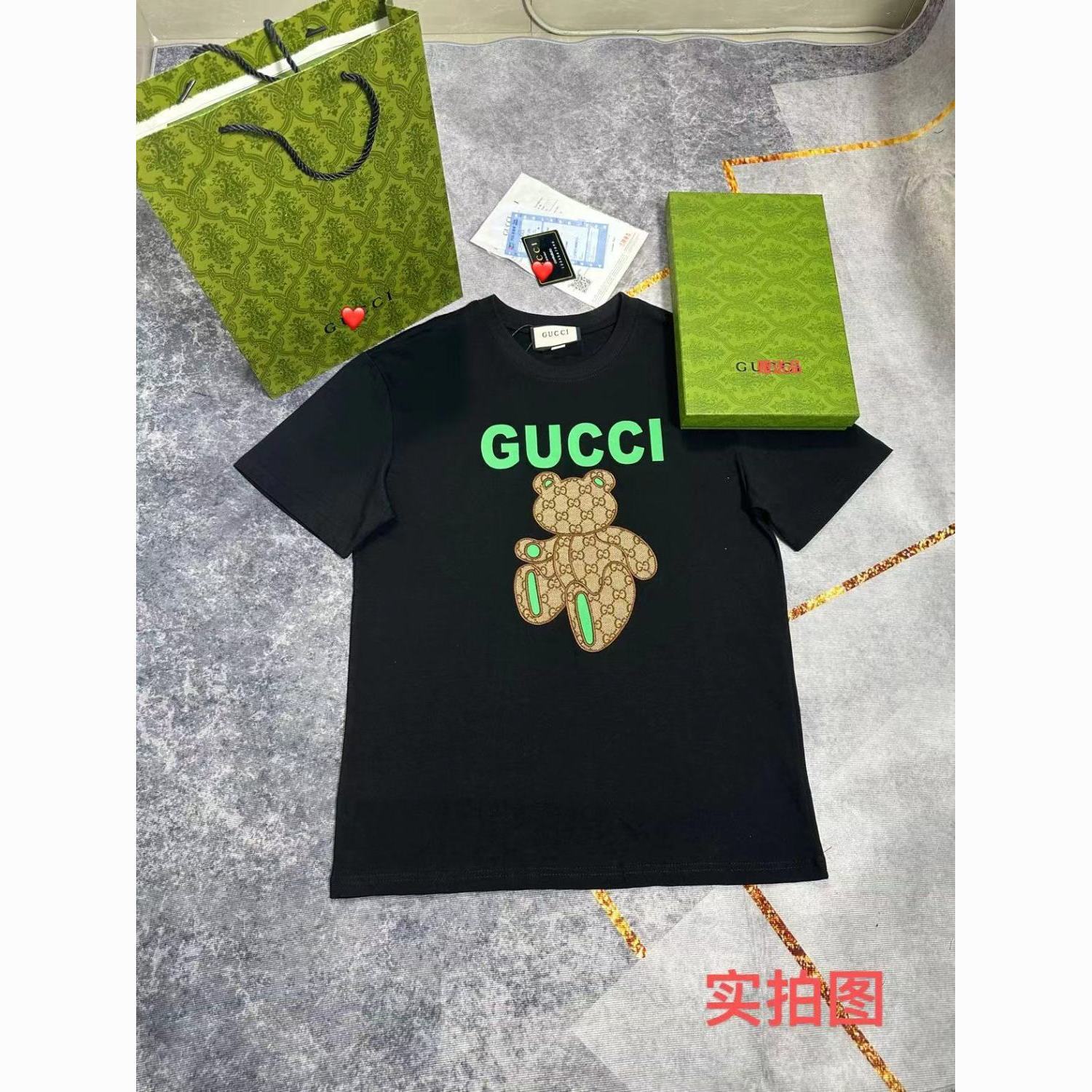 G design Summer Bear Printed Cotton Breathable Unisex Casual T-shirt