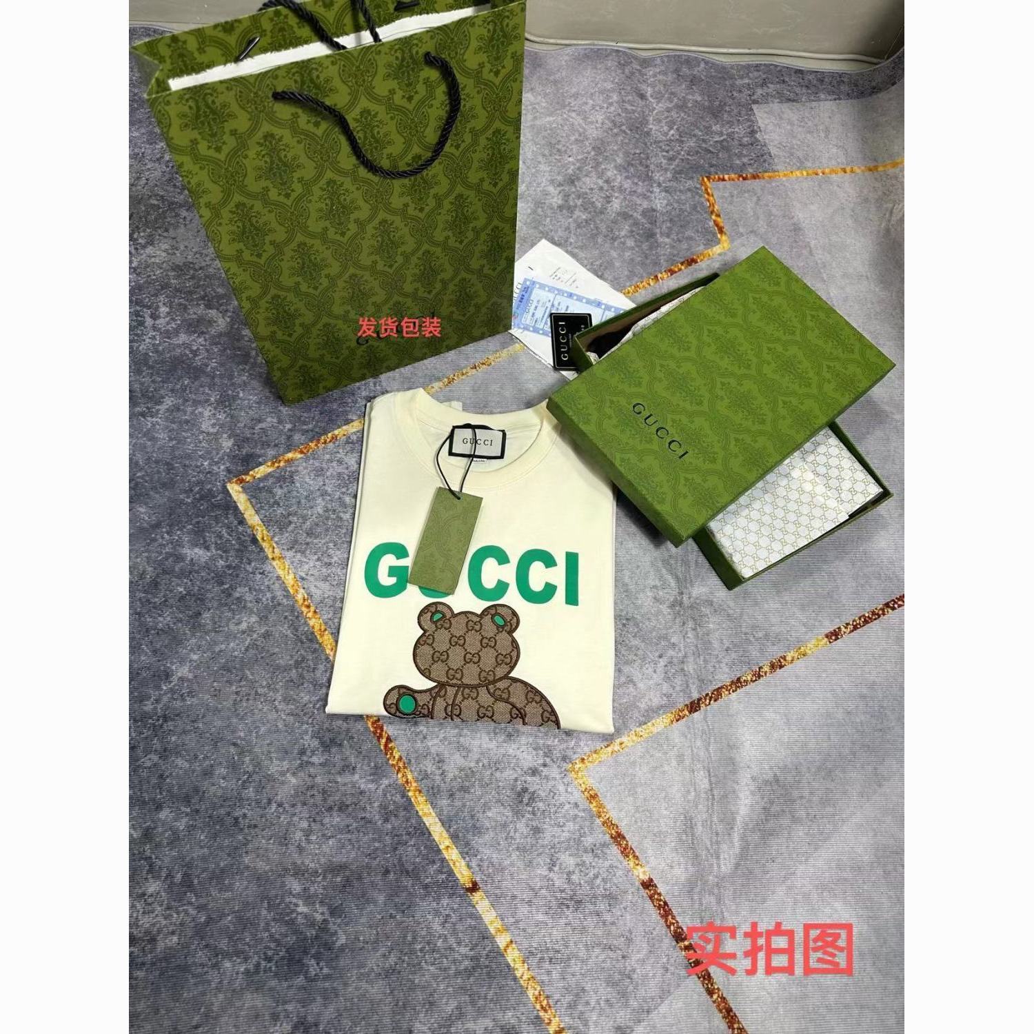 G design Summer Bear Printed Cotton Breathable Unisex Casual T-shirt