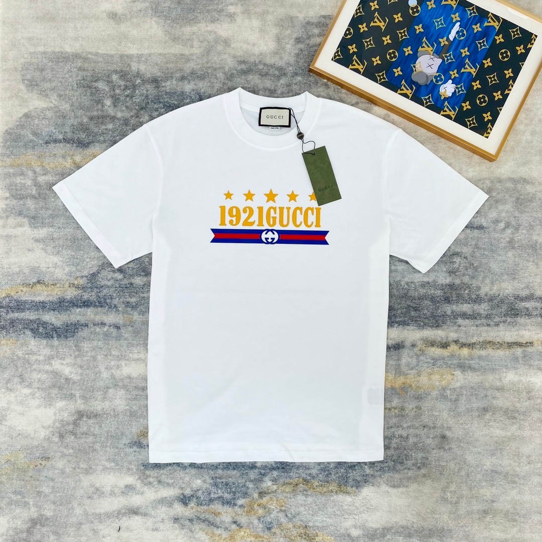 2023 Luxury Brand Design G design Printed Unisex Classic Black and White T-shirt