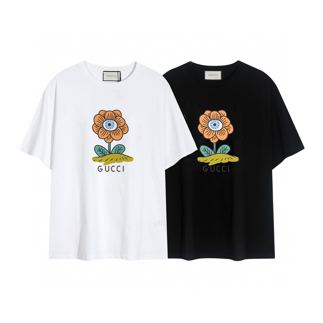 D designSummer Flower Printed Cotton 100 Percent Unisex Leisure T-shirt