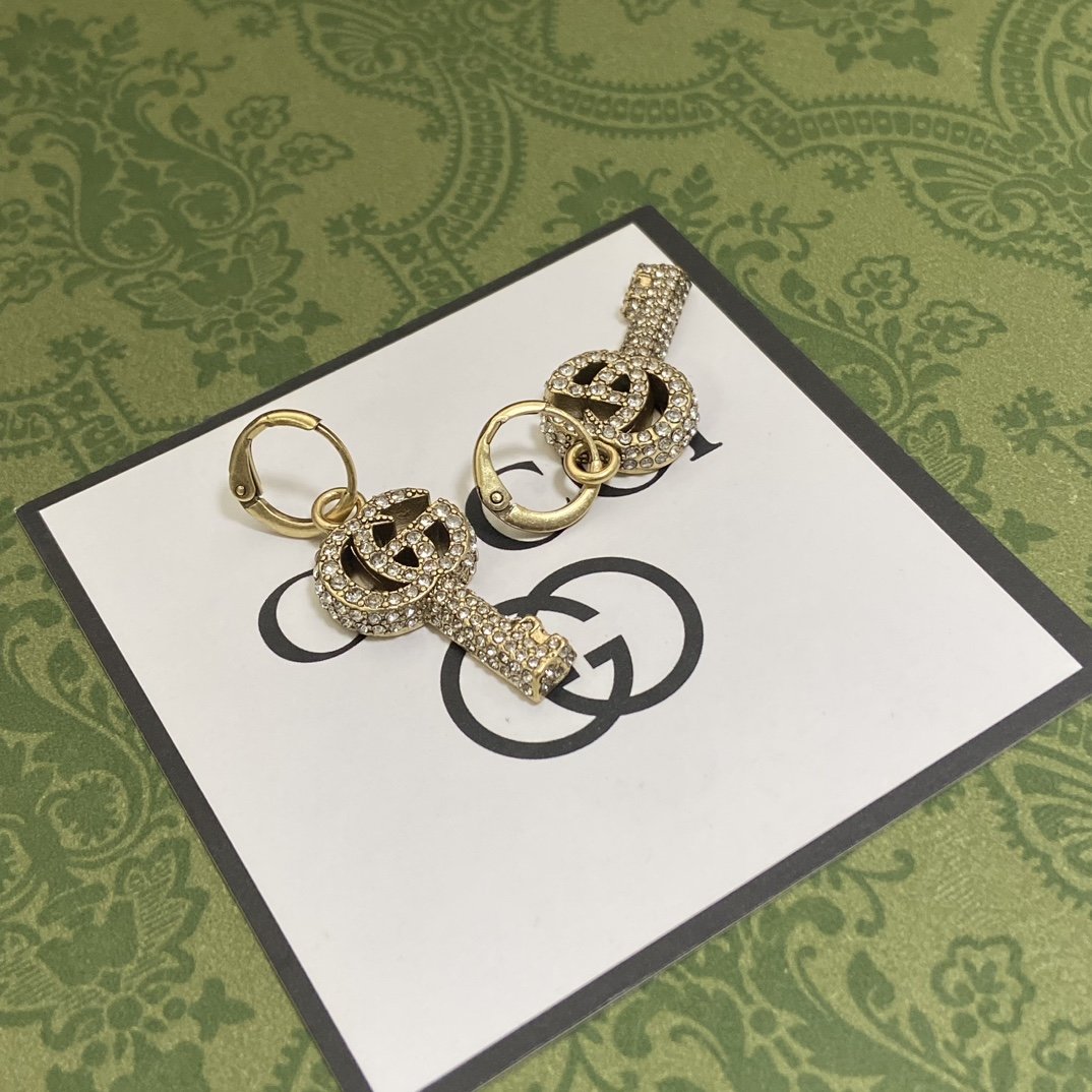 G design crystal key earrings