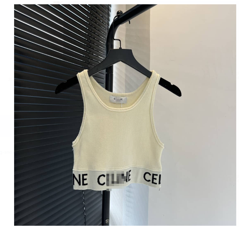 C logo  ribbon strip knitted vest for women
