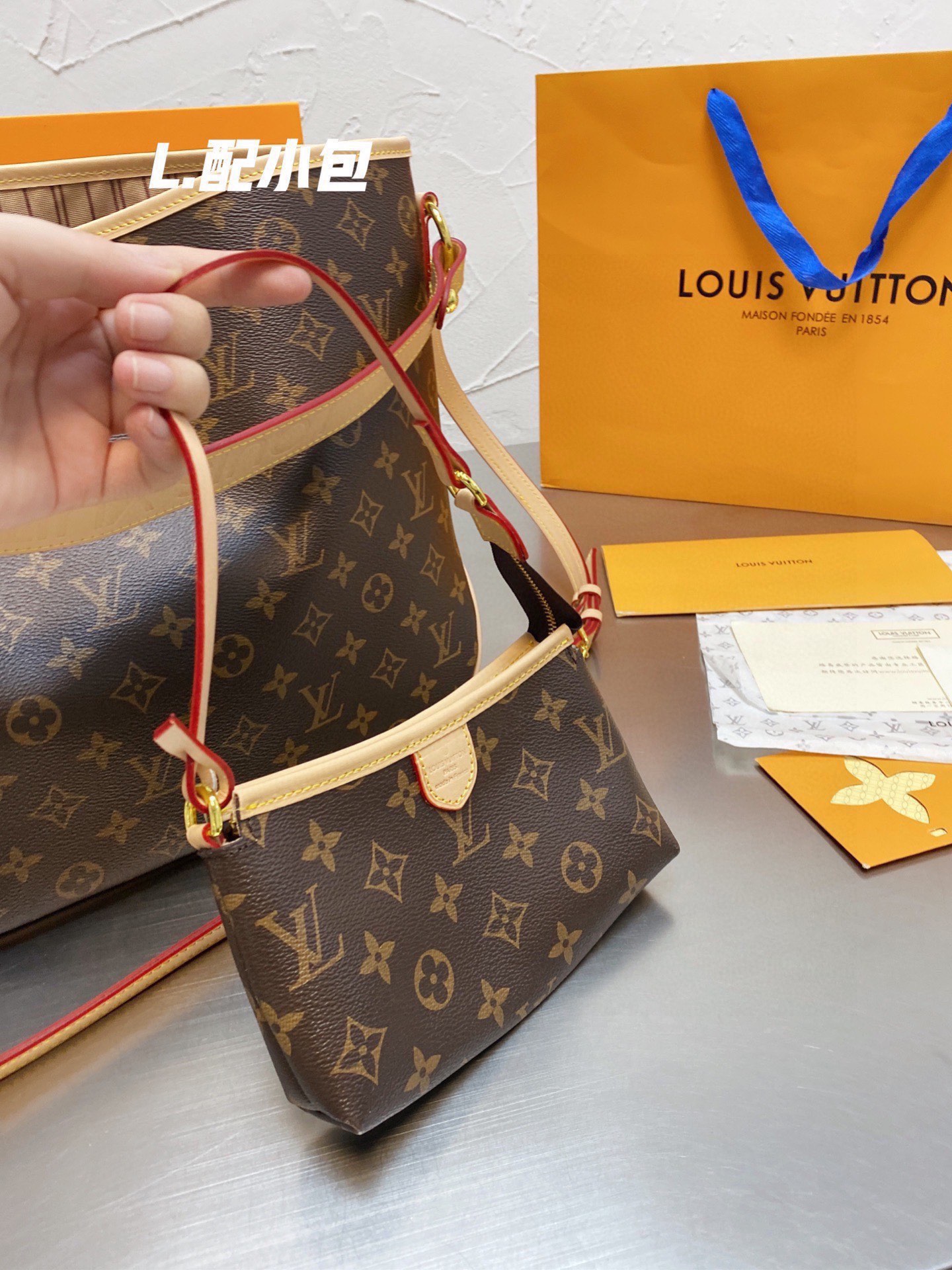 L designL design  Handbags Tote Shopping Bags 2 In 1