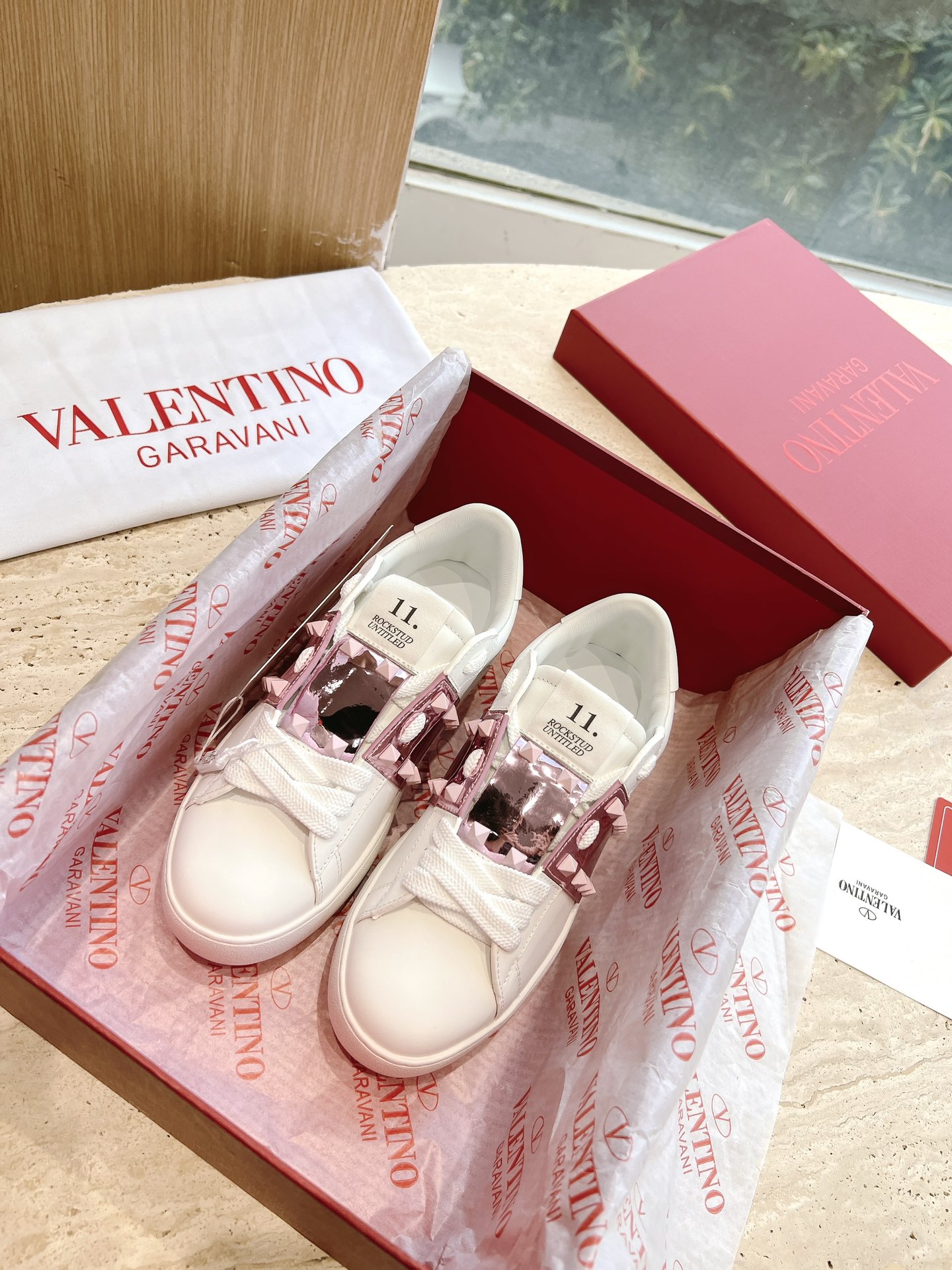 VALENTINO Women's OPEN DISCO Calfskin Sneakers