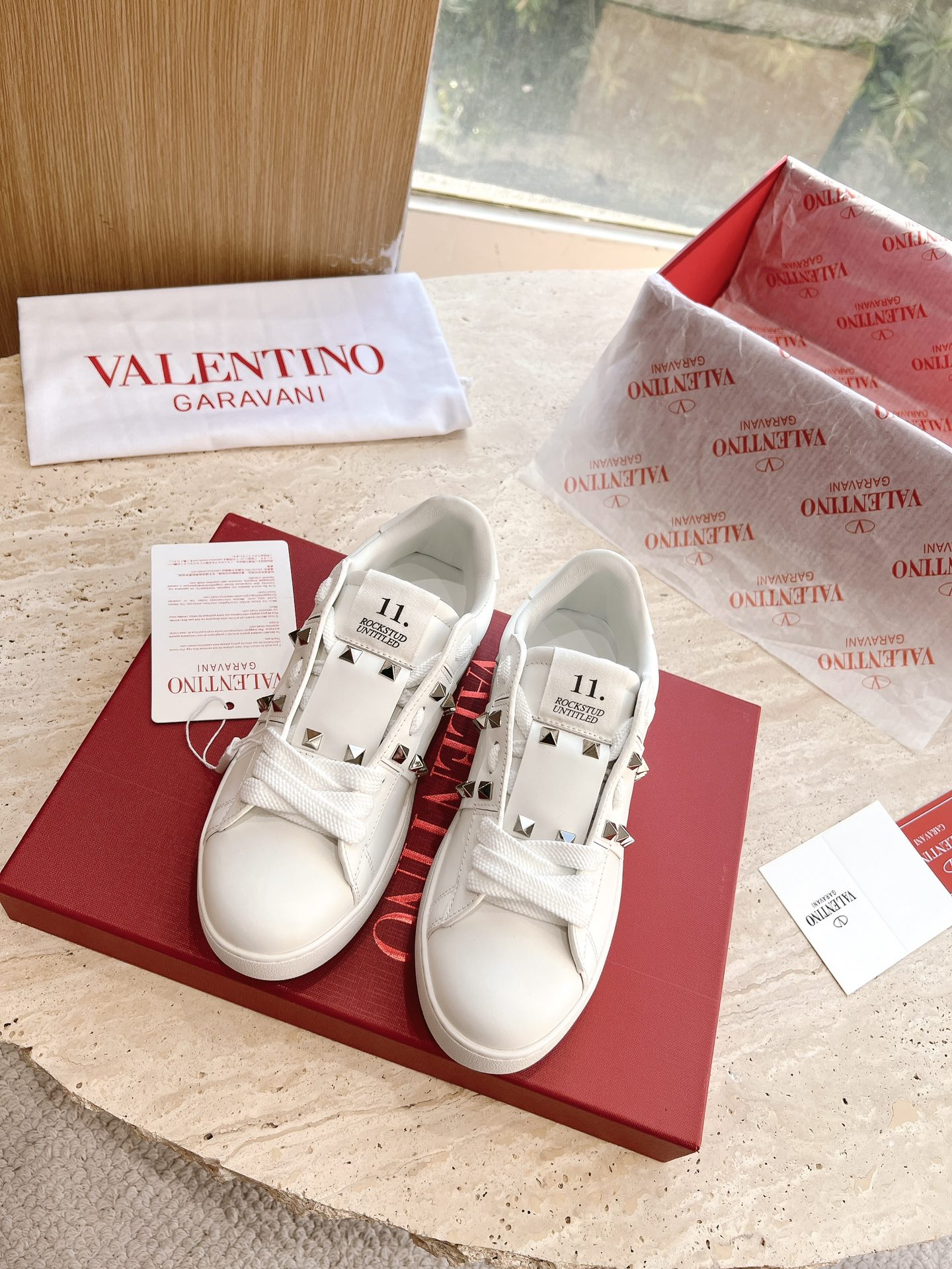 VALENTINO Women's OPEN DISCO Calfskin Sneakers