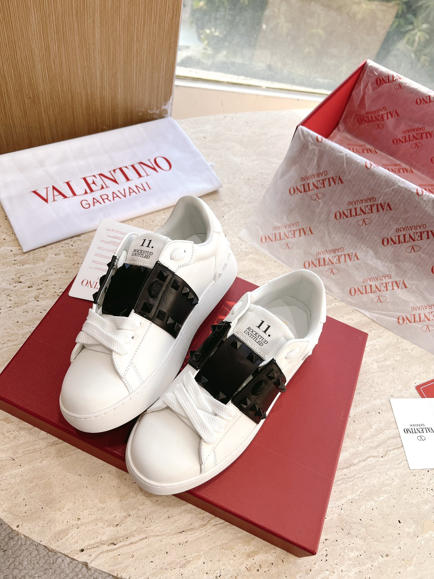 VALENTINO Women's OPEN DISCO Calfskin Sneakers