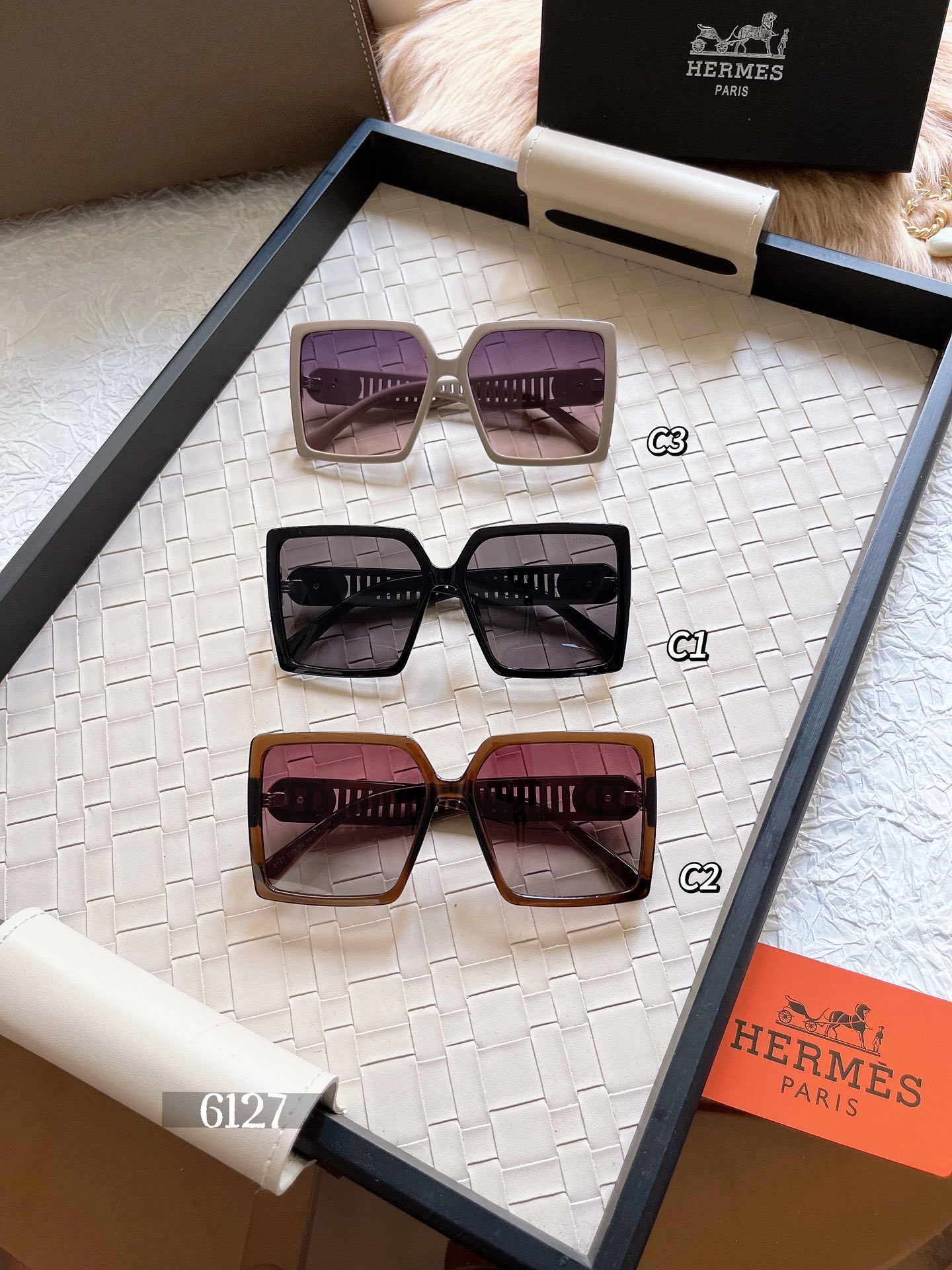 H design Women's polarized sunglasses, fashionable face-shaping, big brand style, fashionable style, live broadcast recommendation 6127