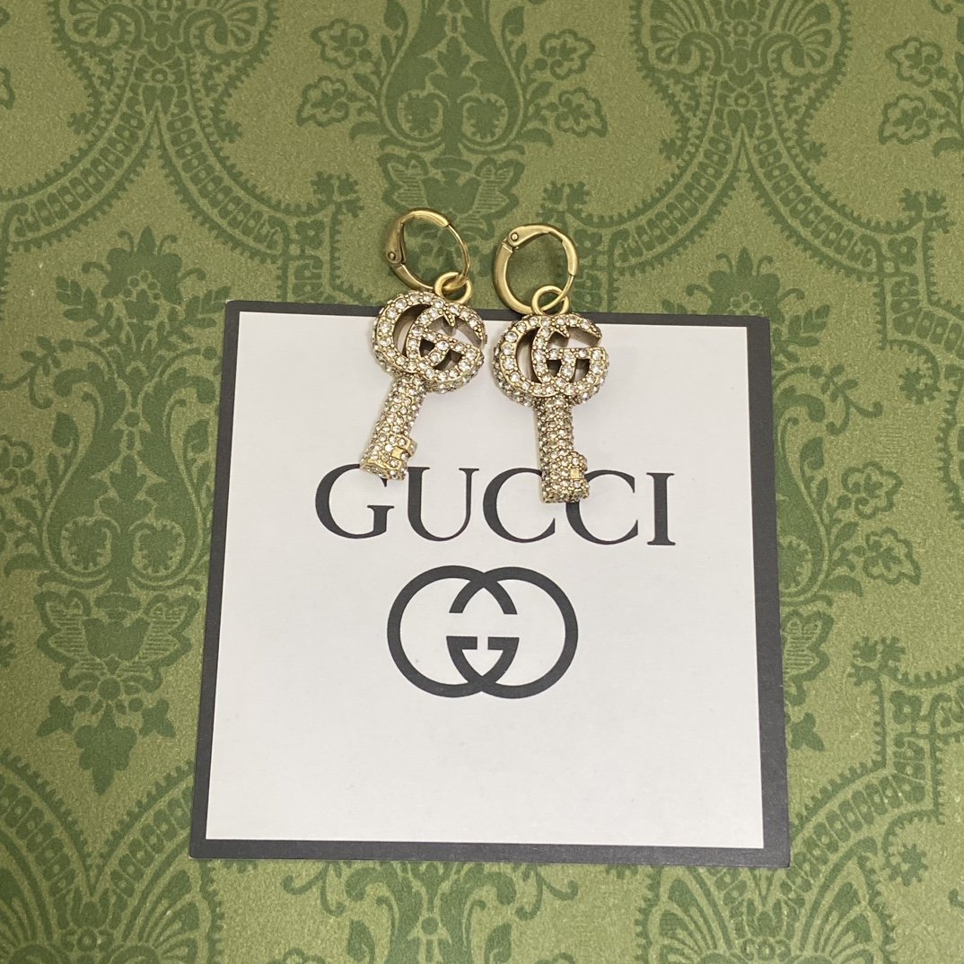 G design crystal key earrings