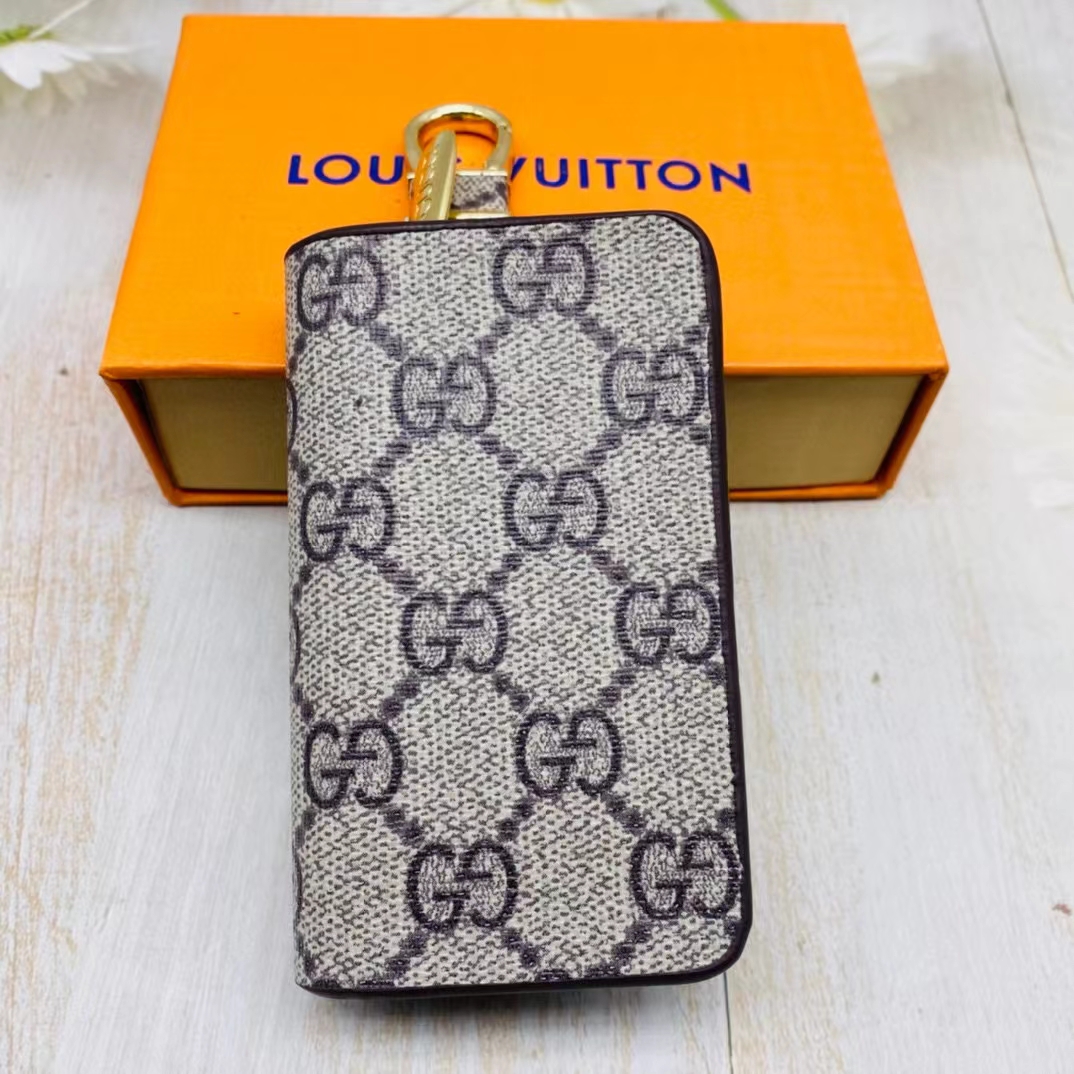 L design New trendy leather Monogram key chain for car remote control & Bag pedant accessories