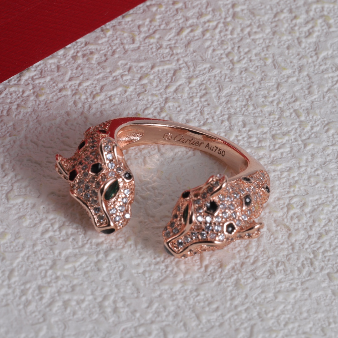 Cartier Fashion Diamond Animal Head Open Ring