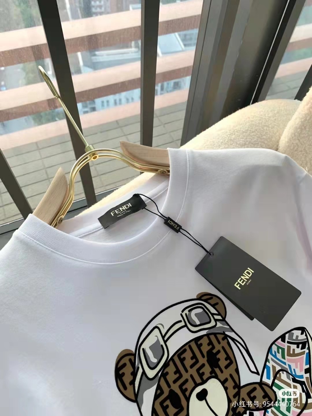 2023 Summer F design  Lovely Bear and Paper Airplane Printed Unisex Cotton Breathable T-shirt