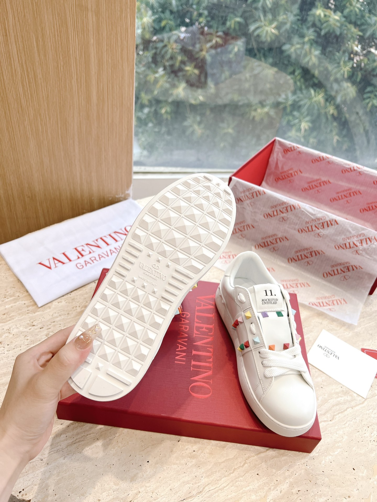 VALENTINO Women's OPEN DISCO Calfskin Sneakers