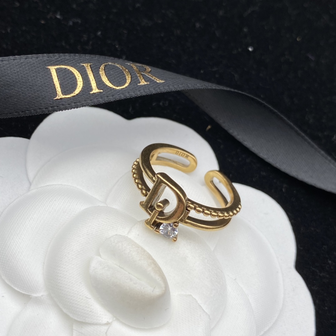 D designnew letter-set diamond temperament retro open ring