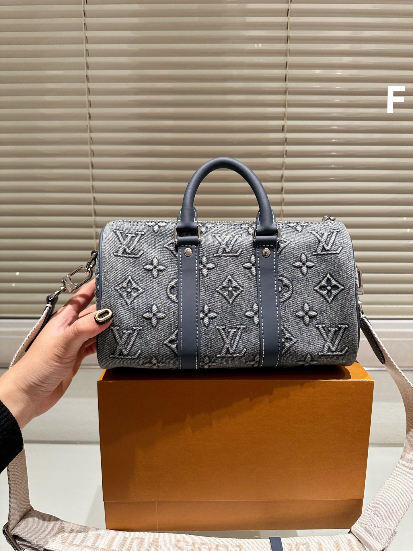 L designKeepall denim pillow bag