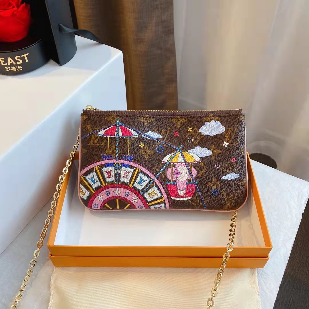 L designShoulder Bag Printing Metal Chain