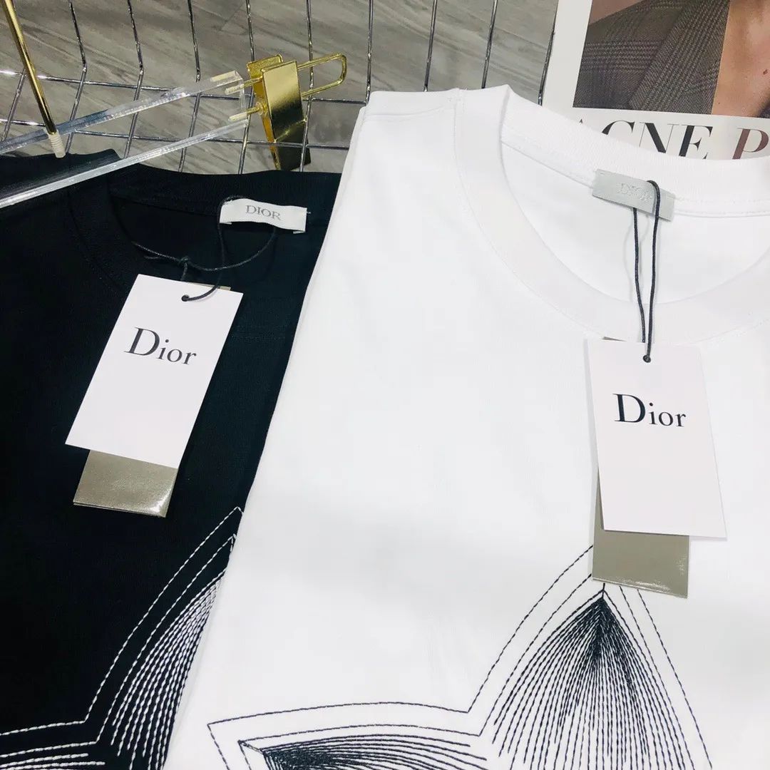 D design2023 Summer New Brand Design Star Printed Cotton Breathable Unisex T-shirt