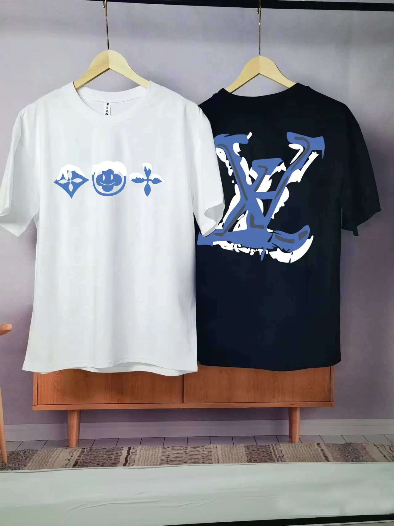 L design  Big Logo Printd Cotton 100 Percent Breathable Unisex Stylish T-shirt