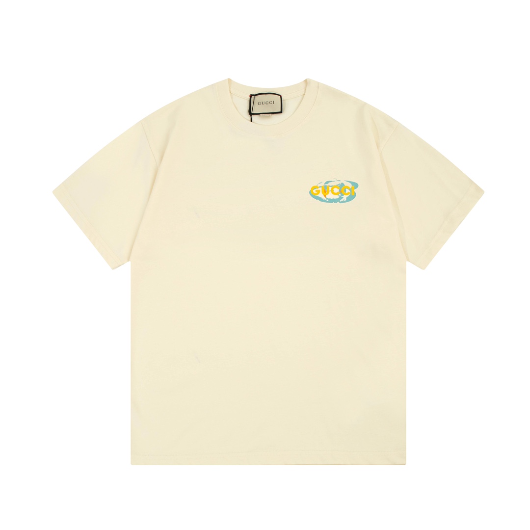 G design Summer New Design Rotating The Earth Printed Unisex Cotton T-shirt