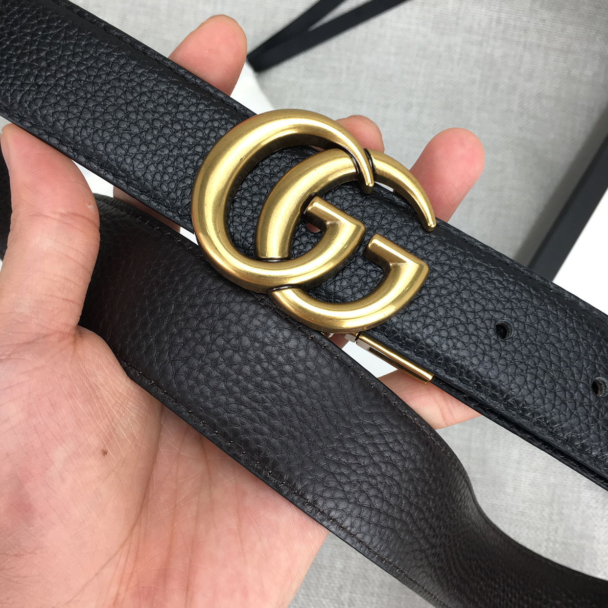 G design Women double G Buckle Genuine Leather Belt