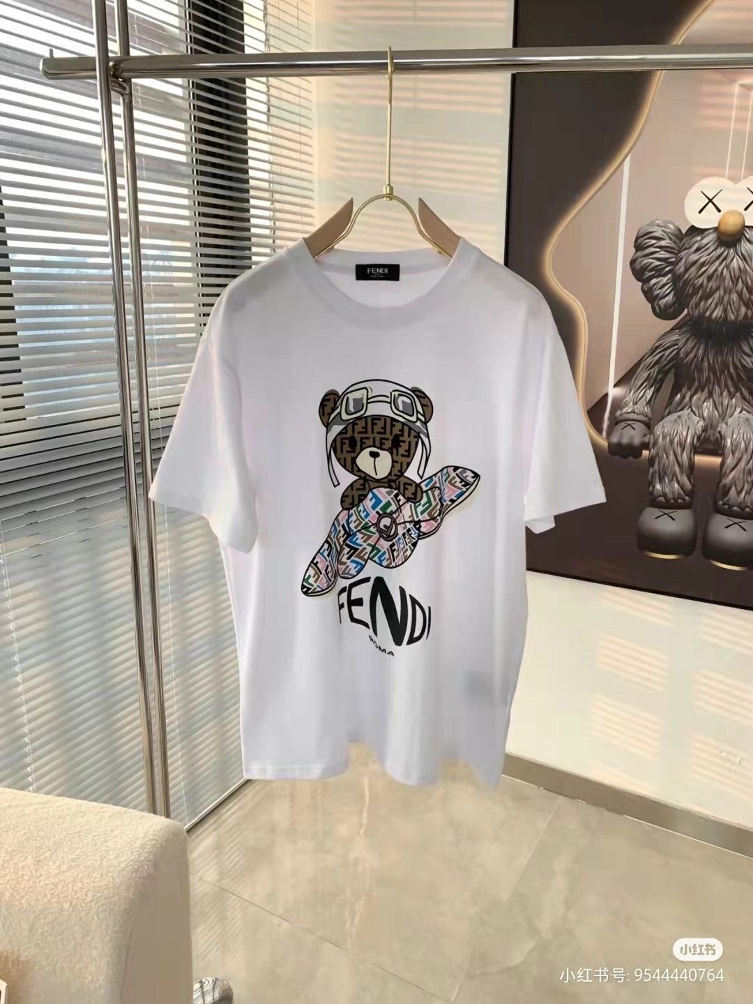 2023 Summer F design  Lovely Bear and Paper Airplane Printed Unisex Cotton Breathable T-shirt