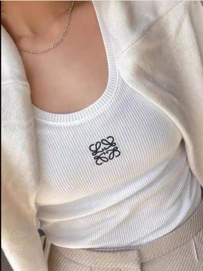 L design  Embroidered Logo Tank Top (Long/Short Style)