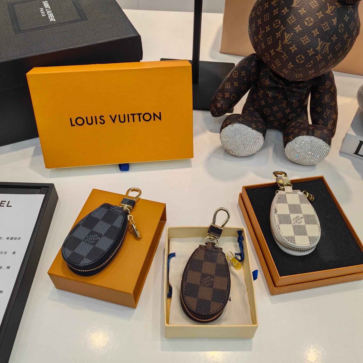 L design New trendy leather Monogram key chain for car remote control & Bag pedant accessories