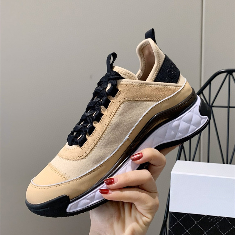 Chanel Women Lace Up Wedges Sneakers