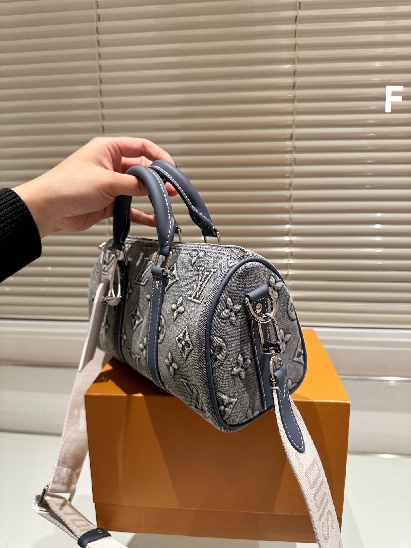 L designKeepall denim pillow bag