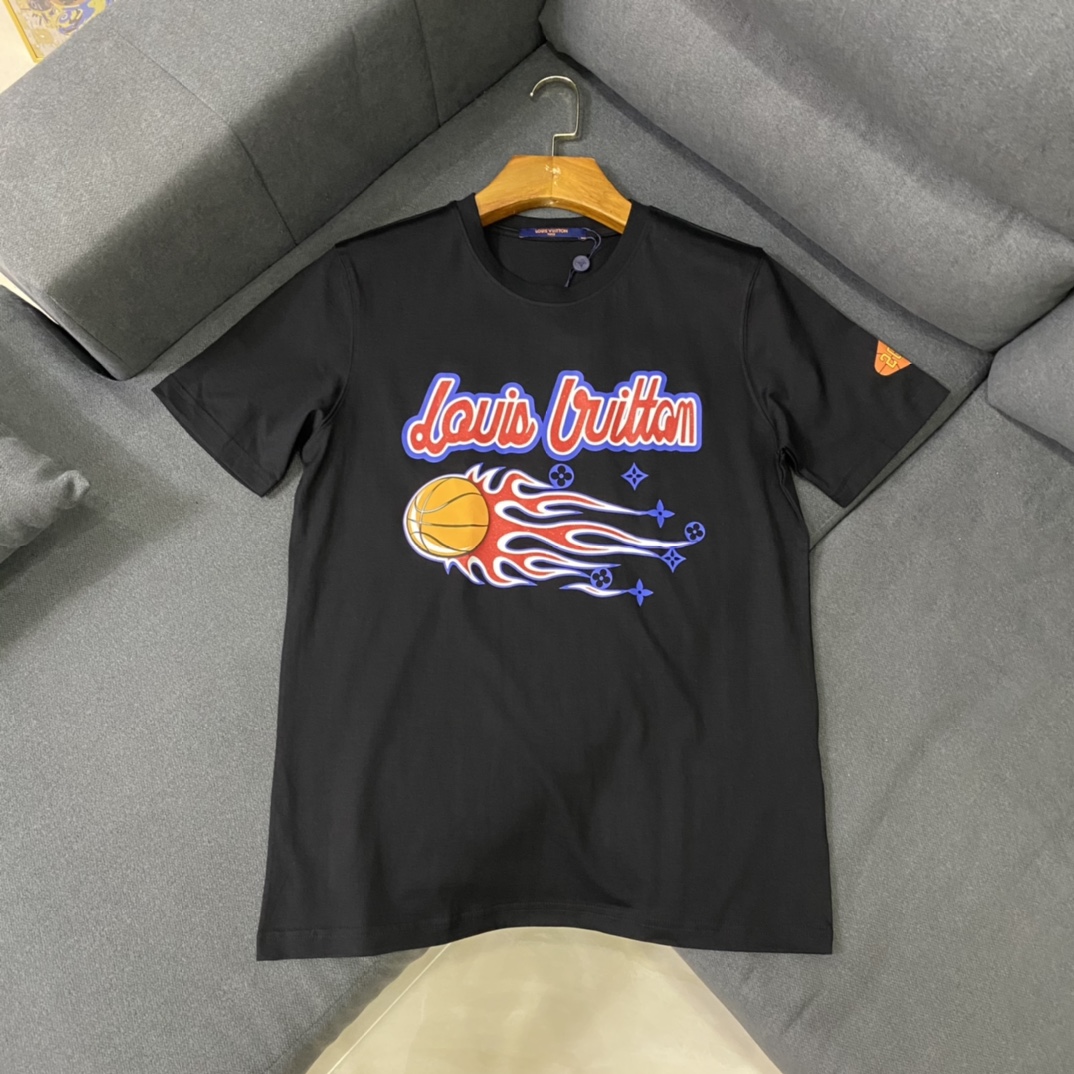 L design  Basketball Fire with Big Logo Printed Fashion and Sports Unisex T-shirt