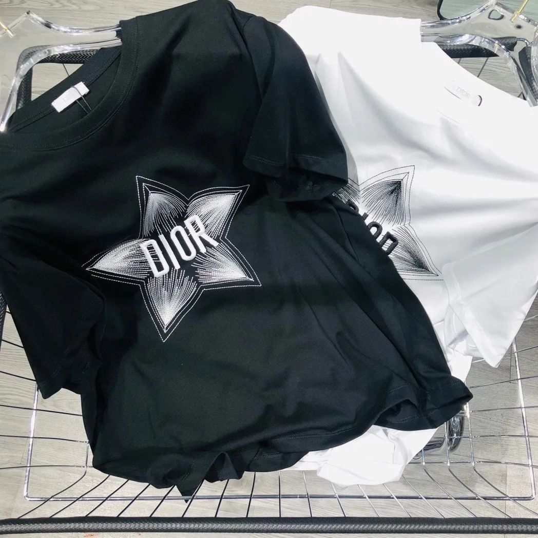 D design2023 Summer New Brand Design Star Printed Cotton Breathable Unisex T-shirt