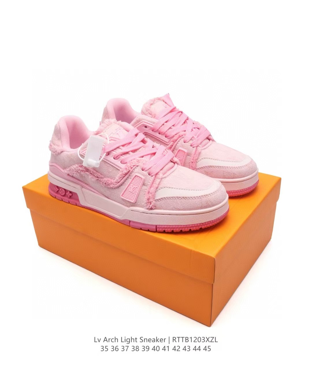 L design Embossed Denim Sneakers